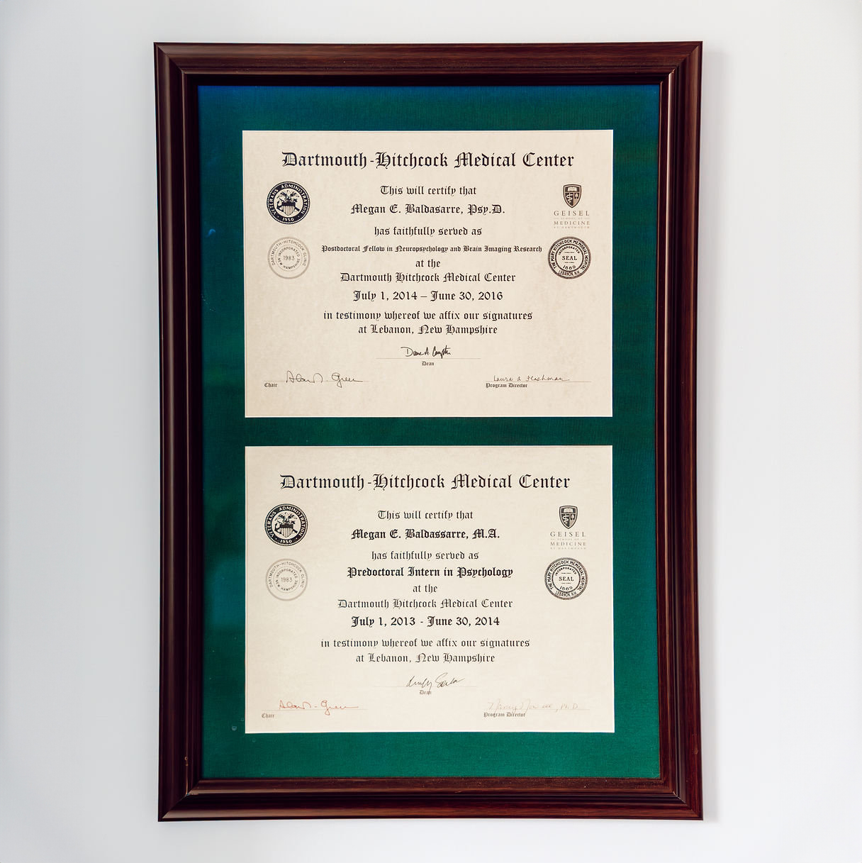 Dr. Baldassarre's credentials